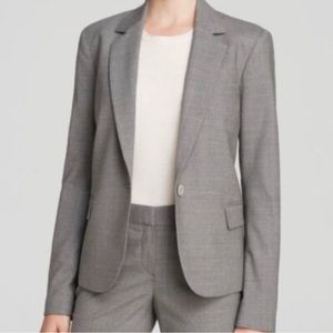 Theory Single Breasted Gabe B Blazer Heathered Grey Size 8